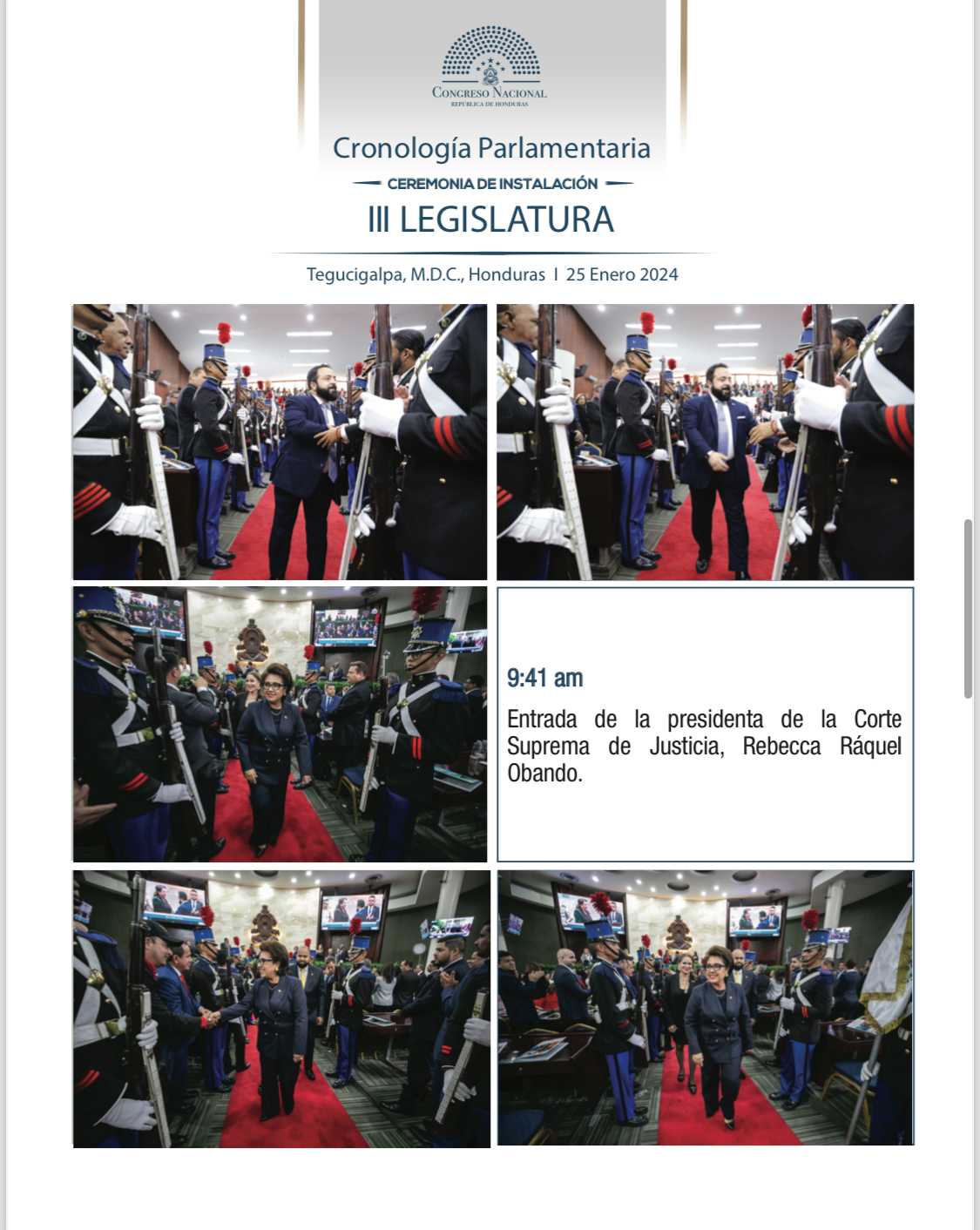 Cronología Parlamentaria Instalación III Legislatura 